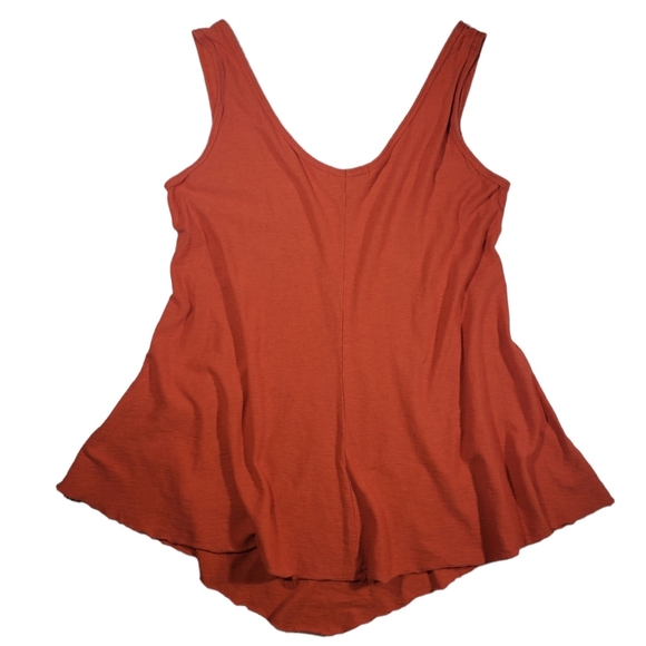 Cut Loose V-Neck Flowy Burnt Orange Tank - Picture 3 of 9